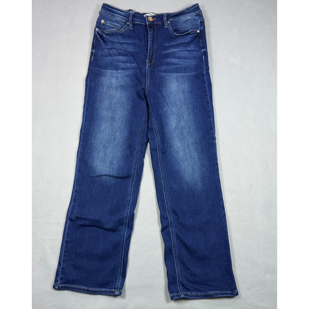 YMI Womens High Rise Wide Leg Jeans Dark Wash Stretch Denim Size 15/32